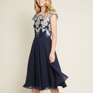Formal Embroidered Navy Dress